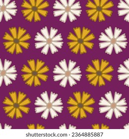 Vector purple blossom flowers repeat pattern background. perfect for scrapbooking, wall paper, sewing projects, sewing, wrapping paper, packaging, stationary, fabrics.