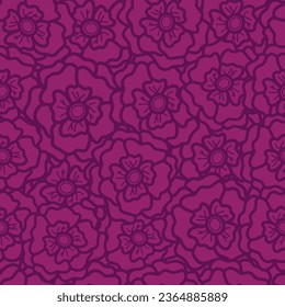 Vector purple blossom flowers repeat pattern background. perfect for scrapbooking, wall paper, sewing projects, sewing, wrapping paper, packaging, stationary, fabrics.