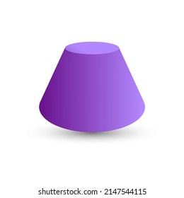 Vector purple blunted cone with gradients and shadow for game, icon, package design, logo, mobile, ui, web, education. 3d cone on a white background. Geometric figures for your design.