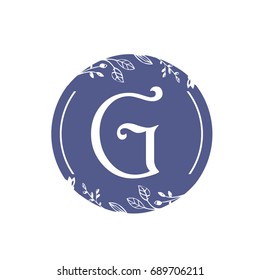 Vector Purple Bold Single Letter G Florist Logo