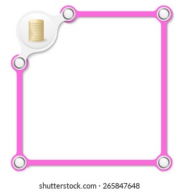 vector purple box for your text and coin