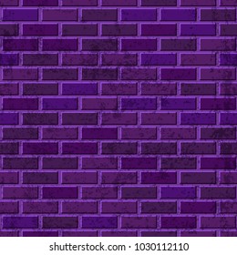 Vector purple brick wall seamless texture. Abstract architecture and loft interior violet background.