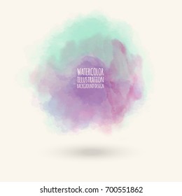 Vector purple brush strokes. Watercolor Grunge isolated elements. Smoke brushes for your design. Freehand. Ink splash. Acrylic stamp. Vector illustration