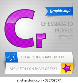 Vector purple chessboard graphic style. You can apply this style to any fonts and objects