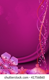 Vector purple christmas background with snowflakes