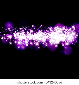 Vector purple Christmas lights background.