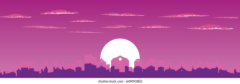 vector purple cityscape illustration
cloudy sky and city silhouette