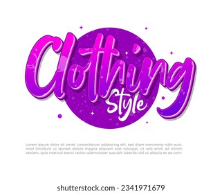 Vector purple Clothing tshirt design with text effect editable