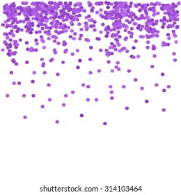 Vector Purple Confetti Isolated On White  Background. Purple Circle Pattern