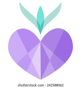 Vector purple crumpled heart