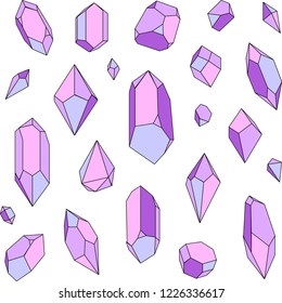 Vector Purple Crystals Isolated On White Stock Vector (Royalty Free ...