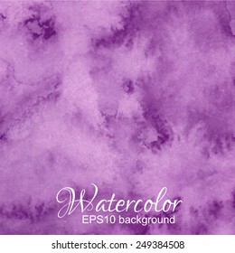 Vector Purple Dark Abstract Hand Drawn Watercolor Background.