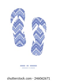 Vector purple drops chevron flip flops silhouettes pattern frame