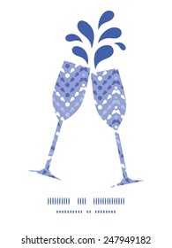 Vector purple drops chevron toasting wine glasses silhouettes pattern frame