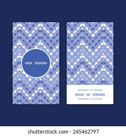 Vector purple drops chevron vertical round frame pattern business cards set