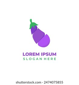 Vektorgrafik Lila Auberginen-Logo geschnitten, lila Auberginen-Illustration