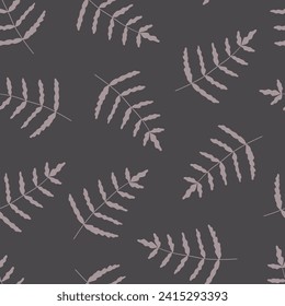 Vector purple fern seamless pattern background. Perfect for fabric, scrapbooking, wallpaper projects