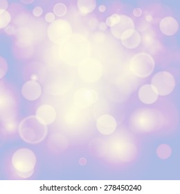 Vector purple festive elegant abstract background with bokeh lights and stars.