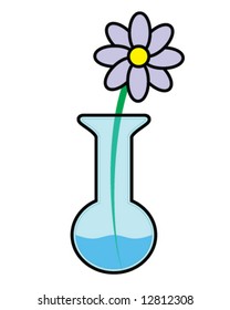 vector of purple flower in blue vase