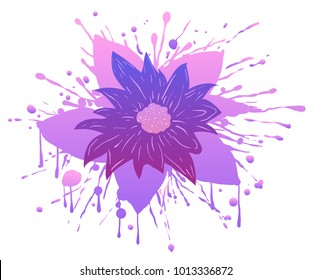 Vector purple flower in spray