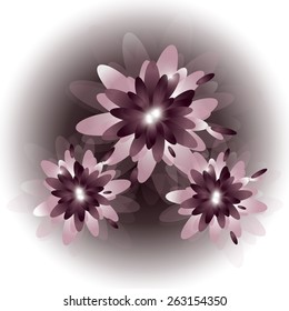 Vector Purple Flowers.