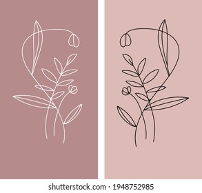 vector purple flowers and lineart