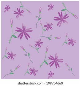 vector purple flowers on purple background