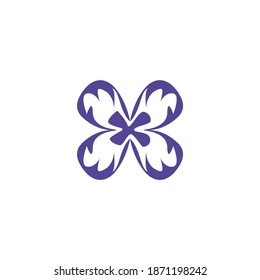 vector purple four leaf clover