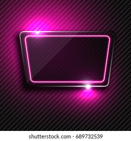 Vector purple glowing glass banner