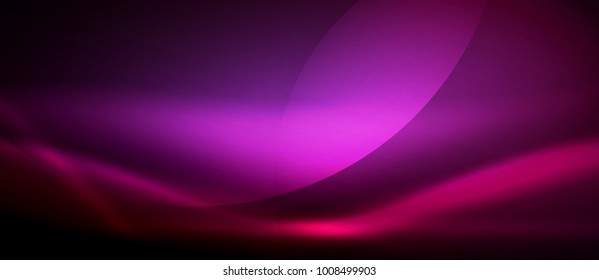 Vector purple glowing wave neon flowing curve background, light effects template