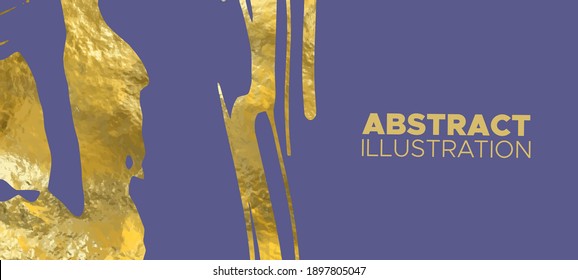 Vector Purple and Gold Design Templates for Brochures, Flyers, Mobile Technologies, Applications, Online Services, Typographic Emblems, Logo, Banners and Infographic. Golden Abstract Background.