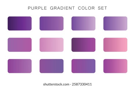Vector Purple Gradient Color Set Collection