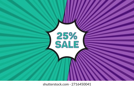 Fondo de estilo de cómic verde púrpura Vector veinticinco por ciento de venta