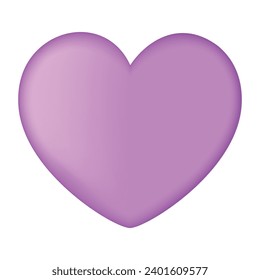 Vector purple heart icon isolated item on white background.