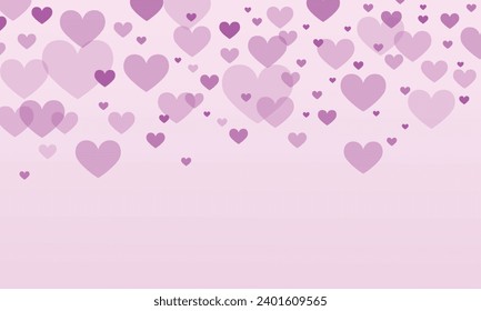 Vector purple hearts design background for valentines day.