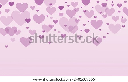 Vector purple hearts design background for valentines day.