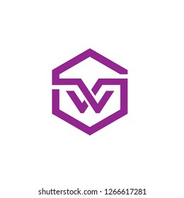 Vector Purple Hive Initial S W Logo