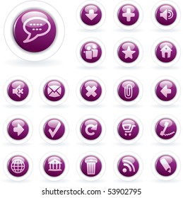 vector purple icons for web and computing