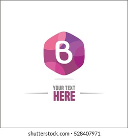 vector purple letter B logo, diamond icon, Fashion, jewelry modern 3d crystal logo, identity