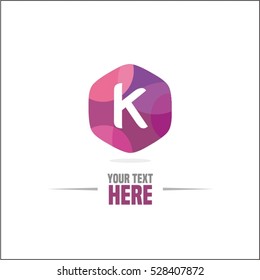 vector purple letter K logo, diamond icon, Fashion, jewelry modern 3d crystal logo, identity