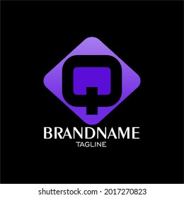 vector purple letter Q logo