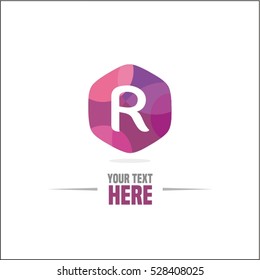 vector purple letter R logo, diamond icon, Fashion, jewelry modern 3d crystal logo, identity