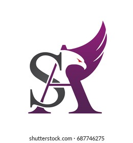 Vector Purple Letter S A Eagle Logo