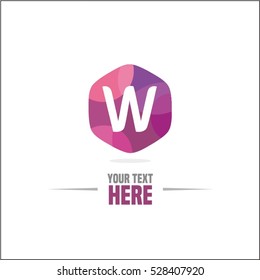 vector purple letter W logo, diamond icon, Fashion, jewelry modern 3d crystal logo, identity
