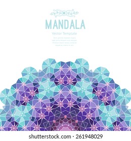 Vector purple mandala. Decor for your design, lace ornament. Round pattern, oriental style.