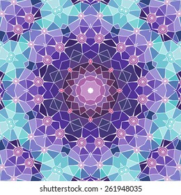 Vector purple mandala. Decor for your design, lace ornament. Round pattern, oriental style.
