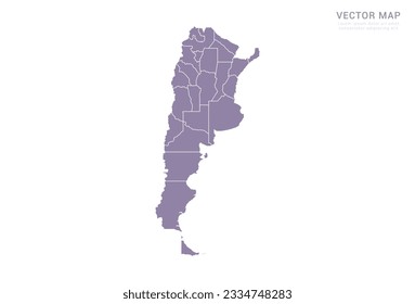Vector purple map of Argentina isolated on white background.
