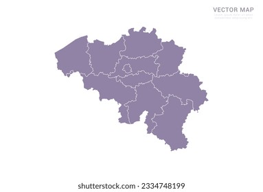 Vector purple map of Belgium isolated on white background.