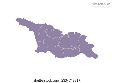 Vector purple map of Georgia isolated on white background.