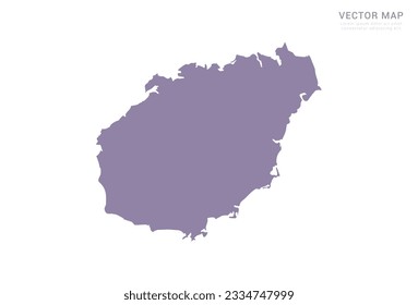 Vector purple map of Hainan isolated on white background.